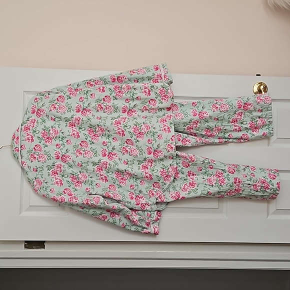 Lanz of Salzburg 1X flannel pajama set. Green pink + yellow EUC - Picture 2 of 14